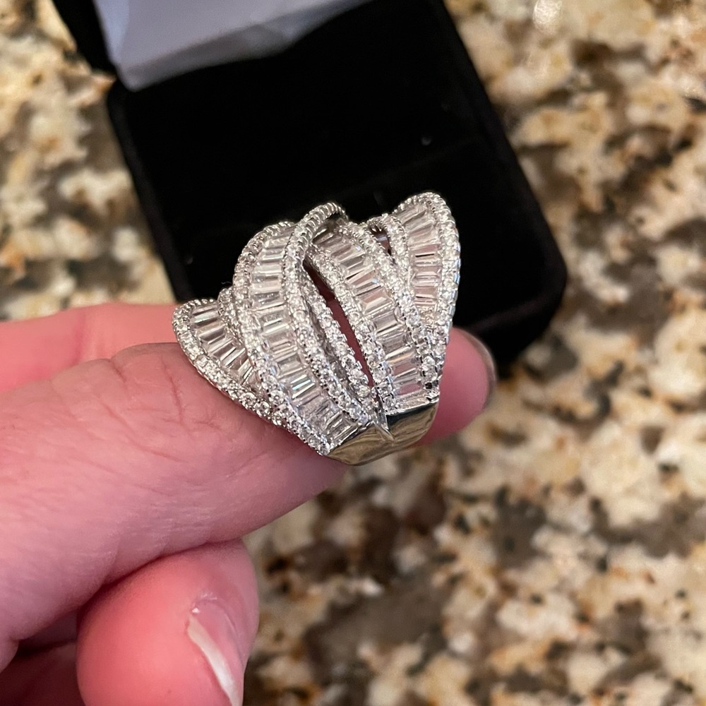 Solid Sterling Silver Stamped 925 Moissanite Cock… - image 6